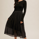 Hem & Thread Knit Dress w/ Pleated Skirt