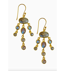 Treisi Gold Chandelier Labradorite Earrings