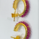 Treisi Beaded Gold Hoops