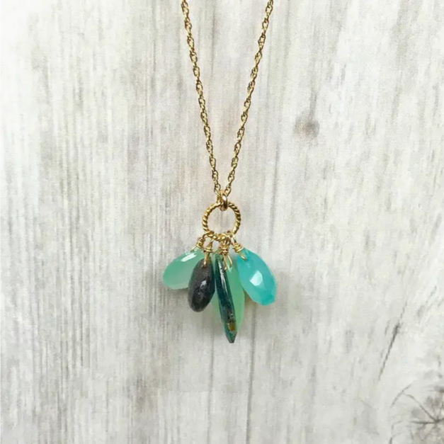 Treisi Stone Cluster Necklace