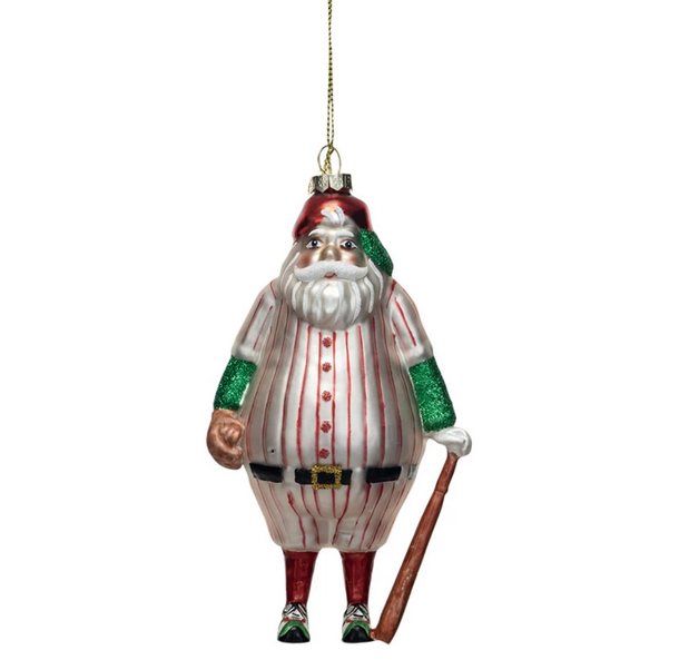 Creative Co-op Phillies Santa Ornament