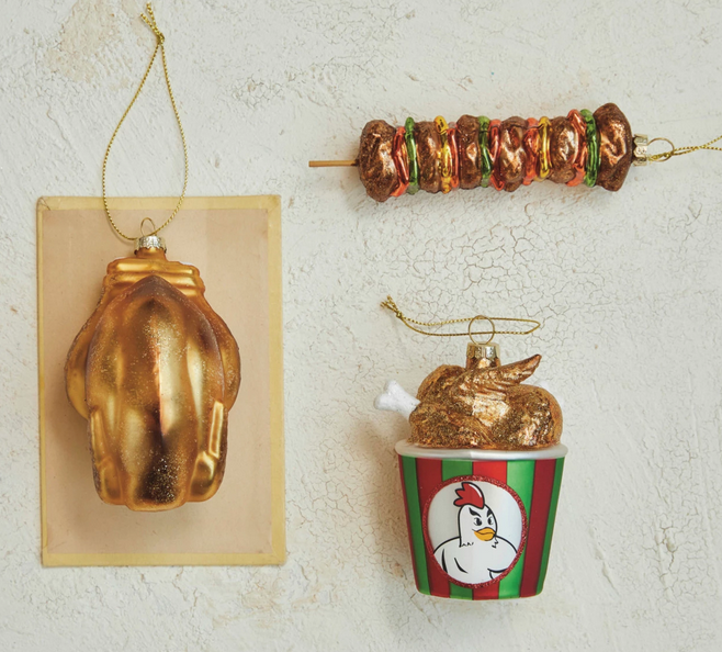 Creative Co-op Fried Chicken Bucket Ornament