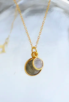 FELIX Z Double Round Stone Necklace