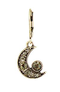 Baked Beads Crystal Moon Earring