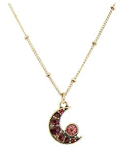 Baked Beads Crystal Moon Necklace