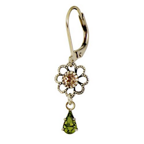 Baked Beads Crystal Drop Flower Earring