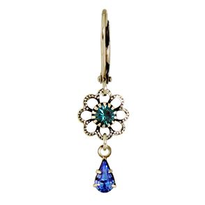 Baked Beads Crystal Drop Flower Earring