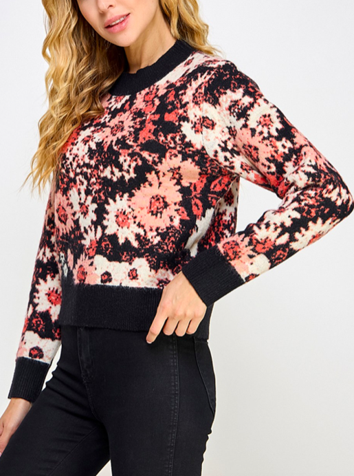 See And Be Seen Bold Flower Sweater
