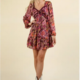 Very J Lacetrim Detail Printed Mini Dress