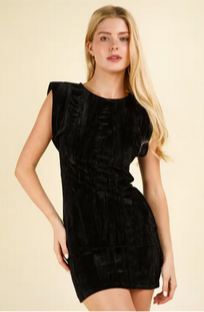 Very J Sleeveless Velvet Fitted Mini Dress