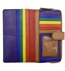 Intercontinental Leather Smartphone Wallet RFID Rainbow Multi