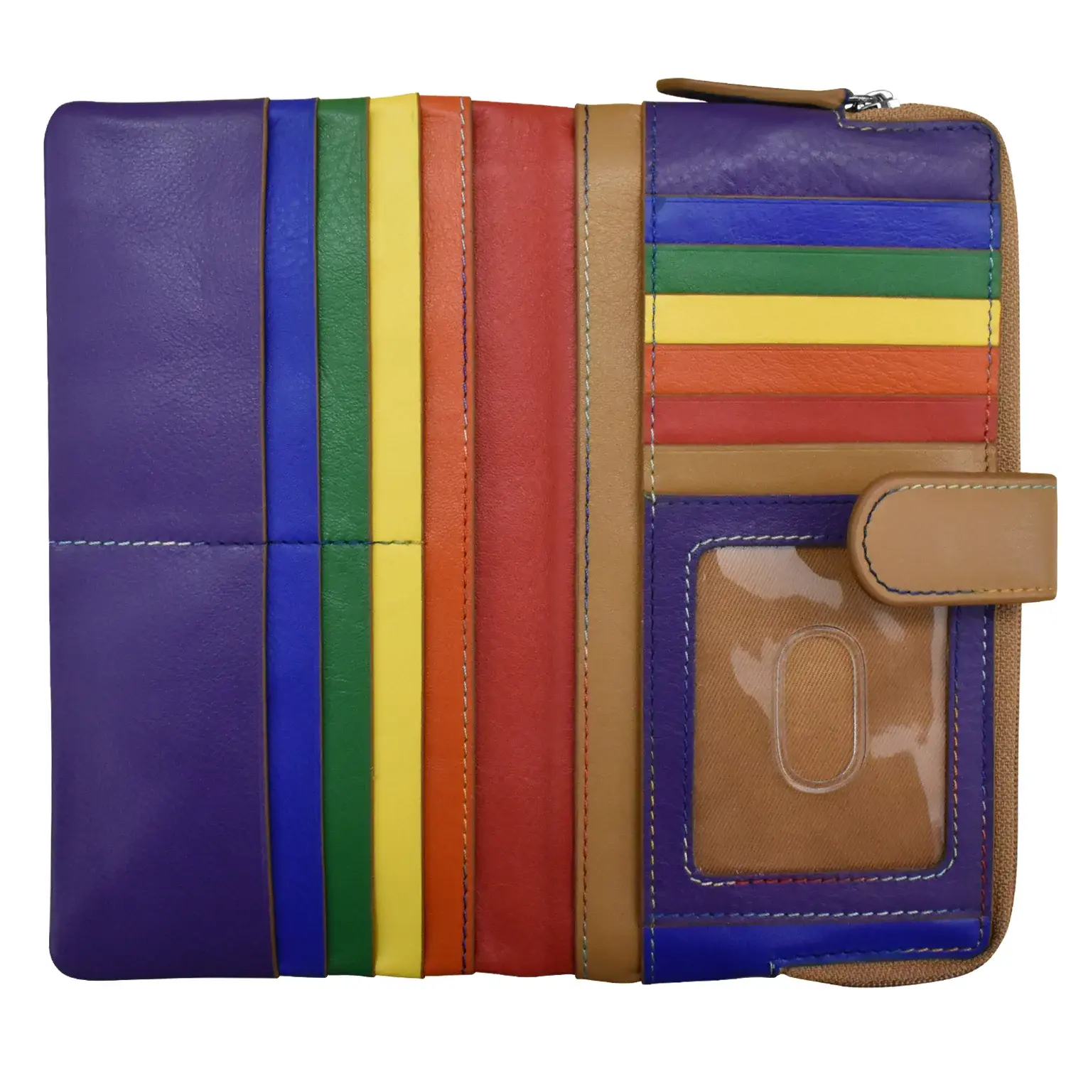 Intercontinental Leather Smartphone Wallet RFID Rainbow Multi