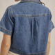 Hem & Thread BOXY COLLARED DENIM CROP TOP