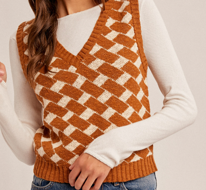 Hem & Thread V-NECK SLUB TEXTURED VEST