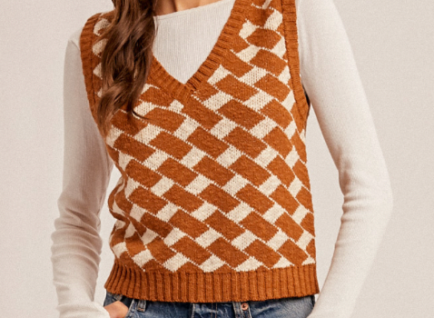 Hem & Thread V-NECK SLUB TEXTURED VEST