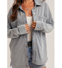 Hem & Thread KNIT DENIM SHACKET