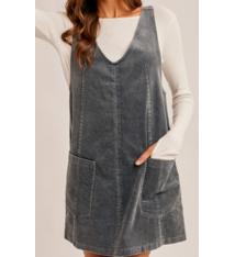 Hem & Thread SNOW WASH CORDUROY PINAFORE DRESS
