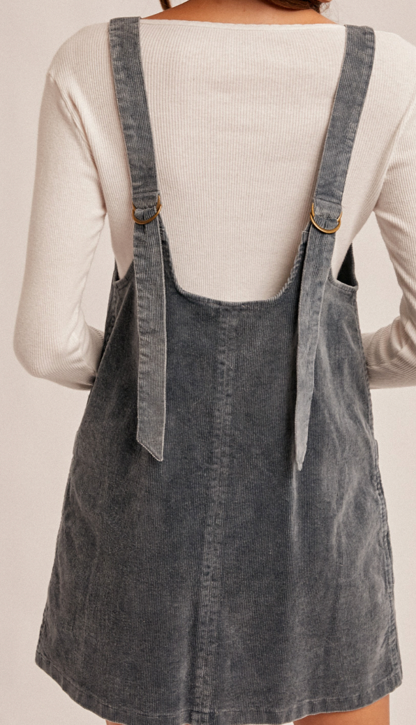 Hem & Thread SNOW WASH CORDUROY PINAFORE DRESS