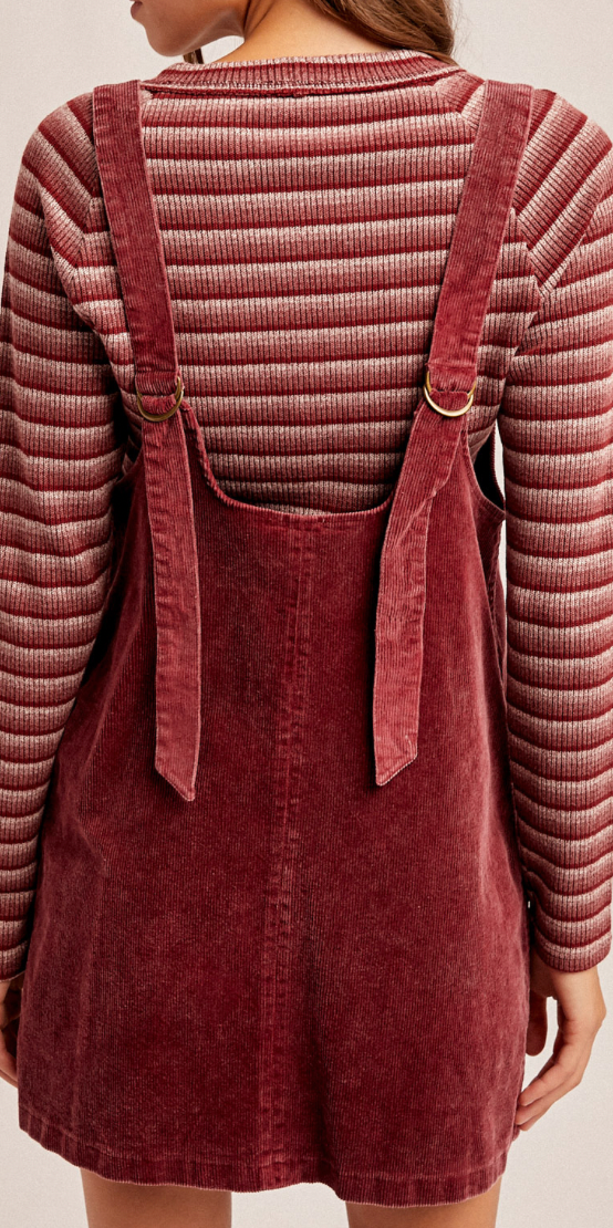 Hem & Thread SNOW WASH CORDUROY PINAFORE DRESS