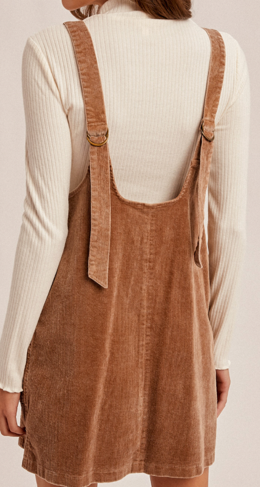 Hem & Thread SNOW WASH CORDUROY PINAFORE DRESS