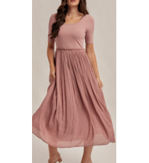 Hem & Thread SCOOP NECK PLEATED SKIRT BALLET DRESS