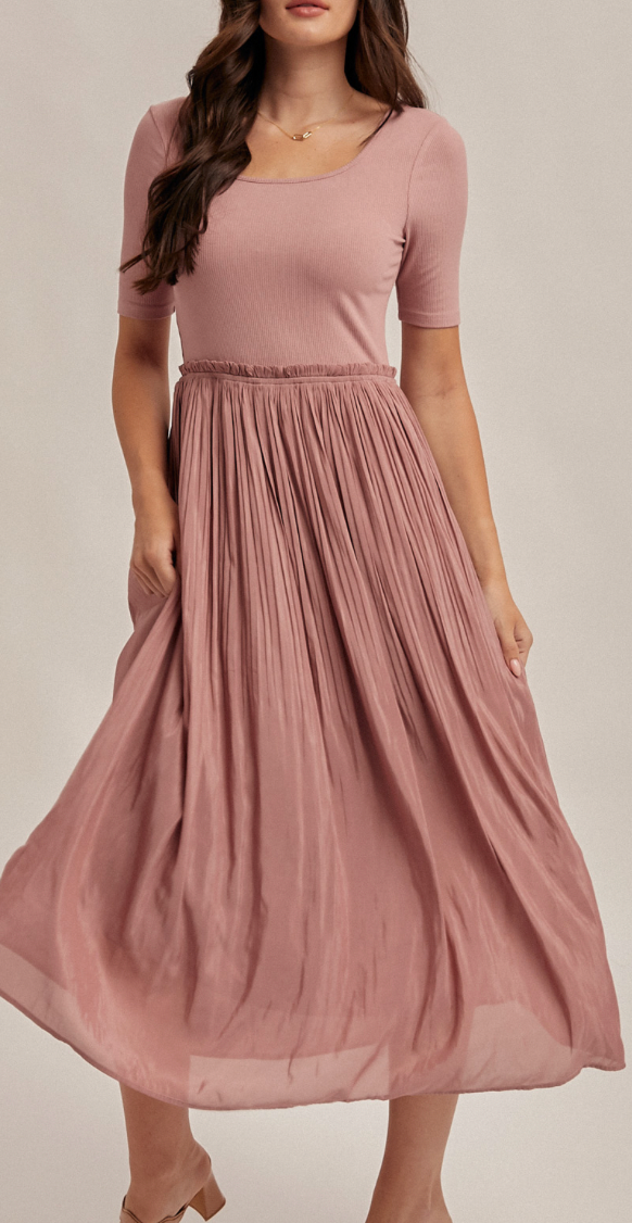 Hem & Thread SCOOP NECK PLEATED SKIRT BALLET DRESS