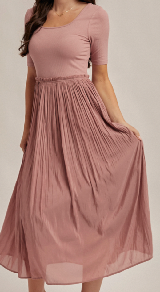 Hem & Thread SCOOP NECK PLEATED SKIRT BALLET DRESS