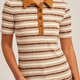 Hem & Thread RIB CONTRAST STRIPE POLO TOP