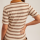 Hem & Thread RIB CONTRAST STRIPE POLO TOP