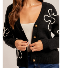 Hem & Thread FLORAL BUTTON DOWN CARDIGAN