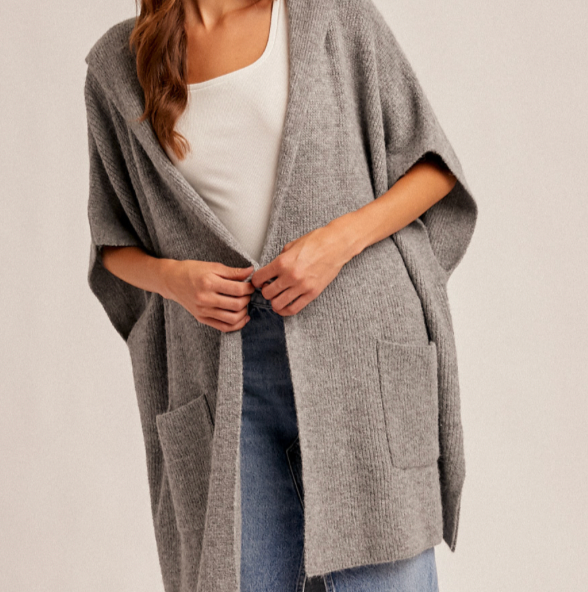 Hem & Thread HOODED SWEATER PONCHO