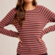 Hem & Thread MULTI STRIPED RAGLAN SLEEVE KNIT TOP