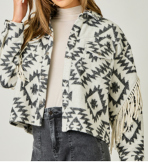 Mystree Aztec Fringe Jacket