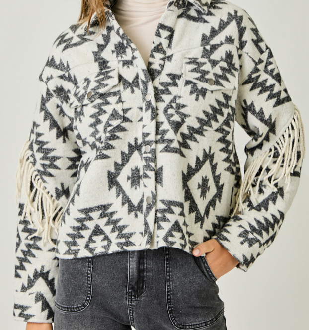 Mystree Aztec Fringe Jacket