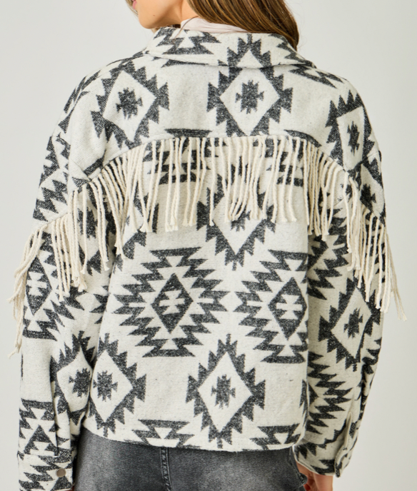Mystree Aztec Fringe Jacket