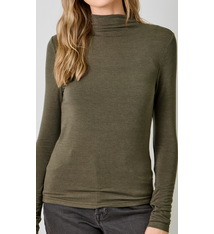 Mystree Mock Neck L/S Top- ASH