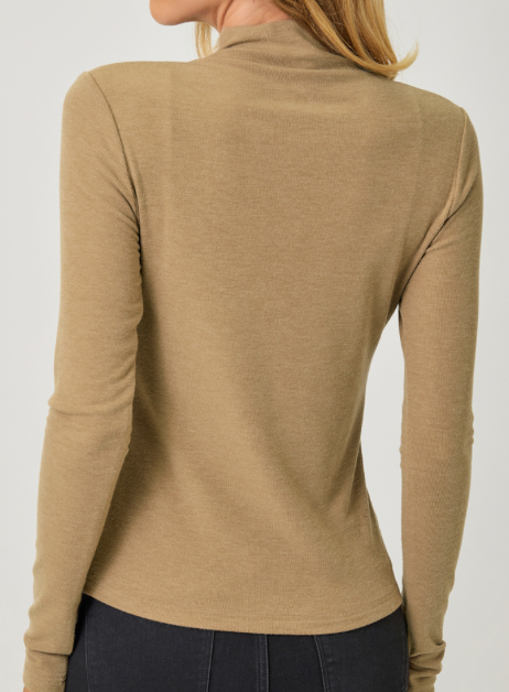 Mystree Knit Mock Neck -Latte