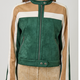 Mystree Color Blocked Moto Jacket- Green