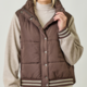 Mystree Mixed Media Puffer Jacket- Choco