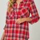 Mystree Plaid Shirt Jacket- Red