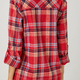 Mystree Plaid Shirt Jacket- Red