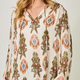 Mystree Printed Peasant Blouse