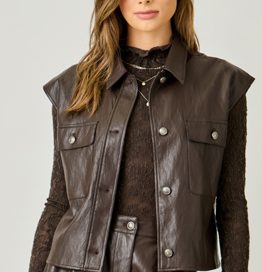 Mystree Faux Leather Vest