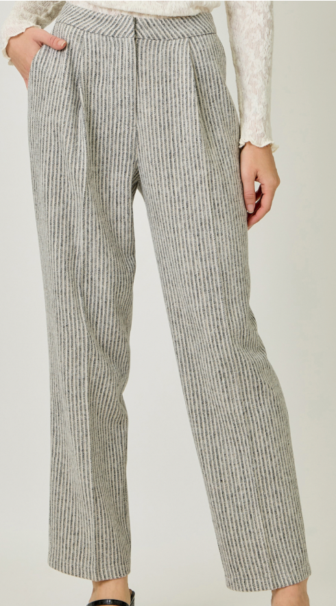 Mystree Striped Trouser- Ivory