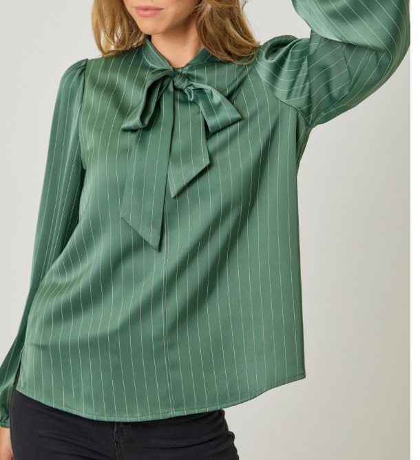 Mystree Ribbon Tie Stripe- Green