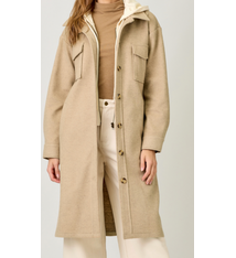 Mystree Twofer Hoodie Solid Coat