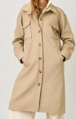 Mystree Twofer Hoodie Solid Coat