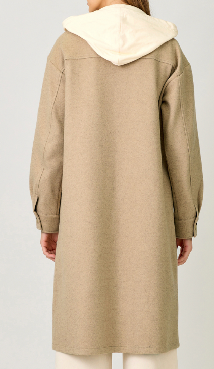 Mystree Twofer Hoodie Solid Coat