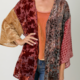 Mystree Mixed Print Burn-Out Wrap Kimono