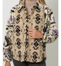 Mystree Color Block Button Down Shirt